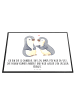 Mr. & Mrs. Panda Schreibtischunterlage Pinguine trösten mit Spruch in Weiß