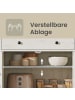 VASAGLE Küchenschrank Liry in Weiß-Braun - (B)80 x (H)80 x (T)40 cm