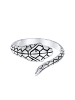 KUZZOI Ring 925 Sterling Silber Schlange in Schwarz