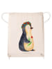 Mr. & Mrs. Panda Tasche Pinguin Blumen ohne Spruch in Creme
