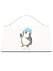 Mr. & Mrs. Panda Wandbild Holz Pinguin Duschen ohne Spruch in Weiß
