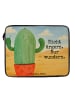 Mr. & Mrs. Panda Laptop Tasche Kaktus Wut Design mit Spruch in Weiß