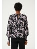 Kaffe Langarm-Bluse KAlura Regular fit in Black/Pink Graphic Strokes