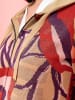 Heine Kapuzenstrickjacke in rot-camel-gemustert