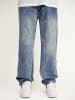 DADA Baggy Denim Loose Fit Jeans mit Coin Logo Print in Blau