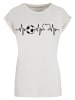 F4NT4STIC Extended Shoulder T-Shirt Herzschlag Fußball in Whitesand