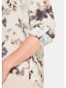 GOLDNER Kurzgröße:  Blusenshirt Florale Druckbluse mit V-Ausschnitt in beige / gemustert
