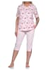 NORMANN kurzarm Capri Schlafanzug Herz - 72663 in rosa