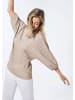 GOLDNER Kurzgröße:  Shirt Shirt aus Effektgarn in sand / weiß / geringelt