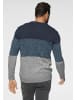Man's World Rundhalspullover in blau-petrol-grau
