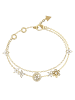 Guess Damen-Armband Multi Flowers Weiß/Goldfarben
