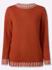 Sieh an! Rundhals-Pullover in rostrot