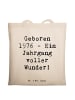 Mr. & Mrs. Panda Stoffbeutel Spruch 1976 Geburtstag mit Spruch in Creme