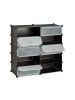 relaxdays Schuhschrank in Schwarz - (B)94 x (H)90 x (T)37 cm