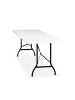relaxdays Gartentisch in Weiß - (B)220 x (H)75 x (T)68 cm