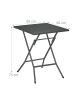 relaxdays Gartentisch in Grau - (B)62 x (H)73 x (T)62 cm