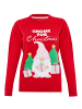 Threadbare Weihnachtspullover THB Ladies Christmas Jumper Gnome in rot