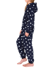 NORMANN Mädchen Schlafanzug Jumpsuit Coralfleece in navy