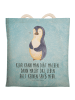Mr. & Mrs. Panda Beuteltasche Pinguin Diät mit Spruch in Eisblau