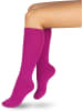 normani 3 Paar Kniestrümpfe mit farbig abgesetztem Bund Bi-Color in Magenta/Gelb