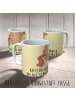 Mr. & Mrs. Panda Kinderbecher Katze Wasserglas mit Spruch in Gelb Pastell