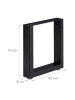 relaxdays 2tlg. Tischkufen Set in Schwarz - (B)40 x (H)43 x (T)8 cm