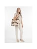 Seidenfelt Norrlida Shopper Tasche 57 cm in cow white-brown