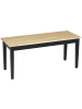 HOMCOM Sitzbank in Natur & Schwarz 102L x 36B x 45H cm