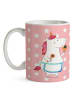Mr. & Mrs. Panda Kaffeetasse Einhorn Küche ohne Spruch in Rot Pastell