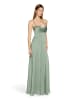 Vera Mont Abendkleid mit Wasserfallausschnitt in Foggy Green