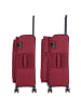 D&N Travel Line 9704 4 Rollen Kofferset 3-teilig mit Dehnfalte in dark red