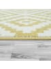 KADIMA DESIGN Teppich Kurzflor Rautenmuster Wohnzimmer schmutzabweisend in Gelb