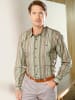WITT WEIDEN Langarm-Hemd in khaki-gestreift