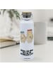 Mr. & Mrs. Panda Wasserflasche Bären mit Blumenkranz mit Spruch in Weiß