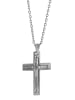 Adeliás Herren Halskette mit Anhänger – Kreuz aus Edelstahl in silber