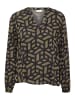 Kaffe Langarm-Bluse KAjalie Regular fit in Fallen Rock/Black Graphic Line