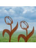 relaxdays 2 x Gartenstecker "Tulpe" in Braun - (B)39 x (H)80 cm