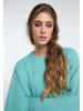 IZIA Damen Legerer Strickpullover in Türkis