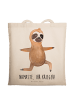Mr. & Mrs. Panda Laptoptasche Faultier Yoga mit Spruch in Creme