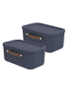 Rotho 2er-Set Kiste mit Deckel Maloja 12l in Midnight blau