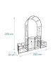 relaxdays Rosenbogen "Portal" in Schwarz - (B)202 x (H)220 x (T)50 cm