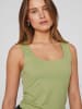 Vila Top U-Boot-Ausschnitt Figurbetont in Grün