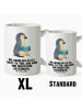 Mr. & Mrs. Panda XL Tasse Pinguin Buch mit Spruch in Weiß