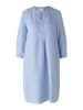 Oui A-Linien Kleid Leinen und Baumwolle Patch in light blue