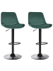 Beliani 2-tlg Drehhocker DUBROVNIK in Grün/Schwarz