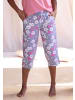 VIVANCE DREAMS Caprihose in graublau-pink-geblümt