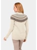 GOLDNER Norweger-Pullover mit wärmender Schurwolle in cremeweiß / gemustert