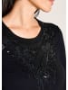 MADELEINE Funkelndes Oberteil mit Ziersteinen in schwarz