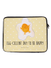 Mr. & Mrs. Panda Laptoptasche Spiegelei Ei mit Spruch in Gelb Pastell