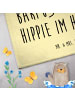 Mr. & Mrs. Panda Handtuch Sommer Hippie mit Spruch in Gelb Pastell